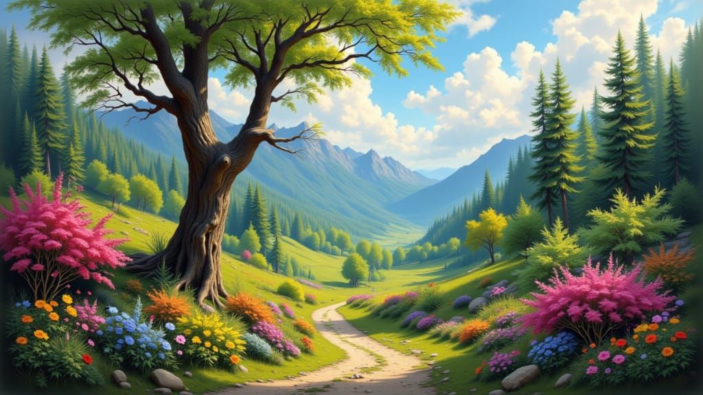 Scenic Landscape Generated from Text Prompt