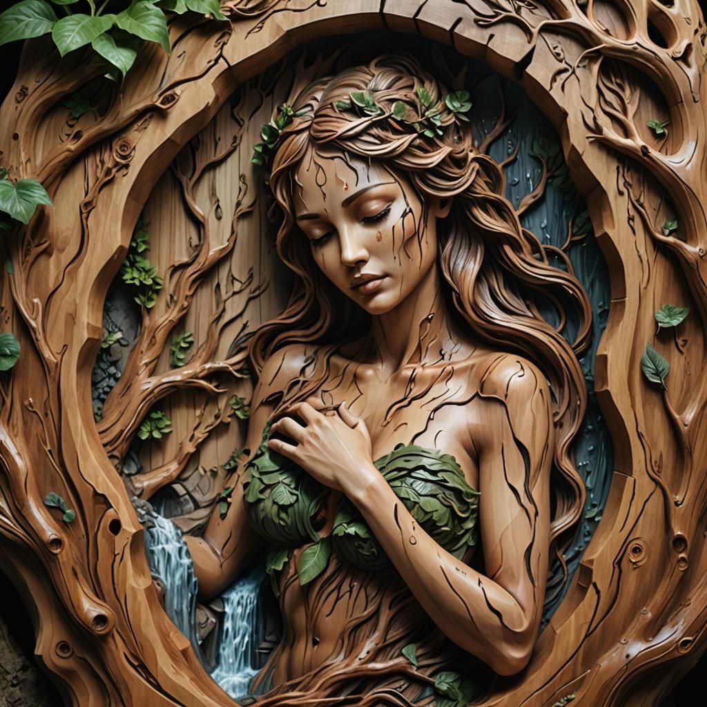 hand-carved woman