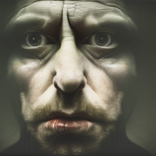 Demonic Greed Portrait in Francis Bacon Style