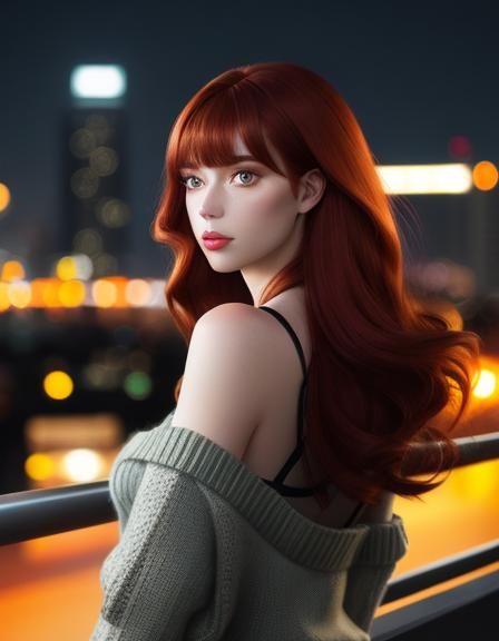 Striking Portrait of a Woman with Red Hair