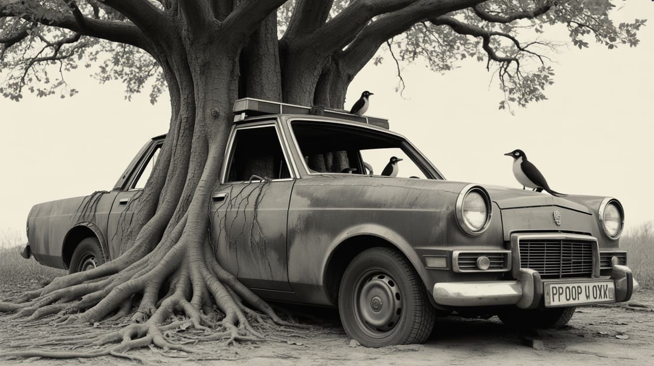 Tree of Life: Giant Oak Consumes Police Car