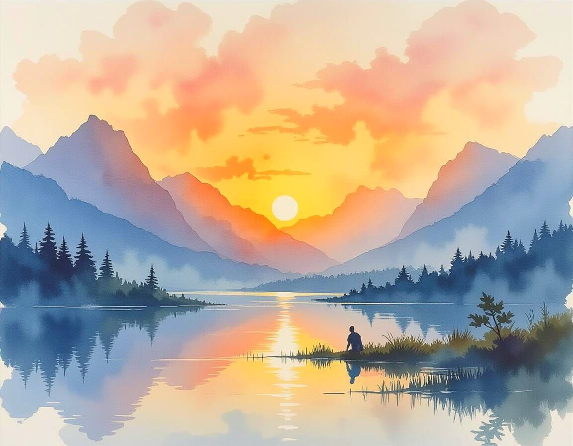 Ethereal Watercolour Landscape Inspired by Master Artists