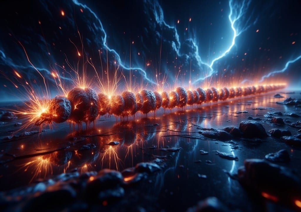 Burning Caterpillar Bubblewrap with Plasma Sparks