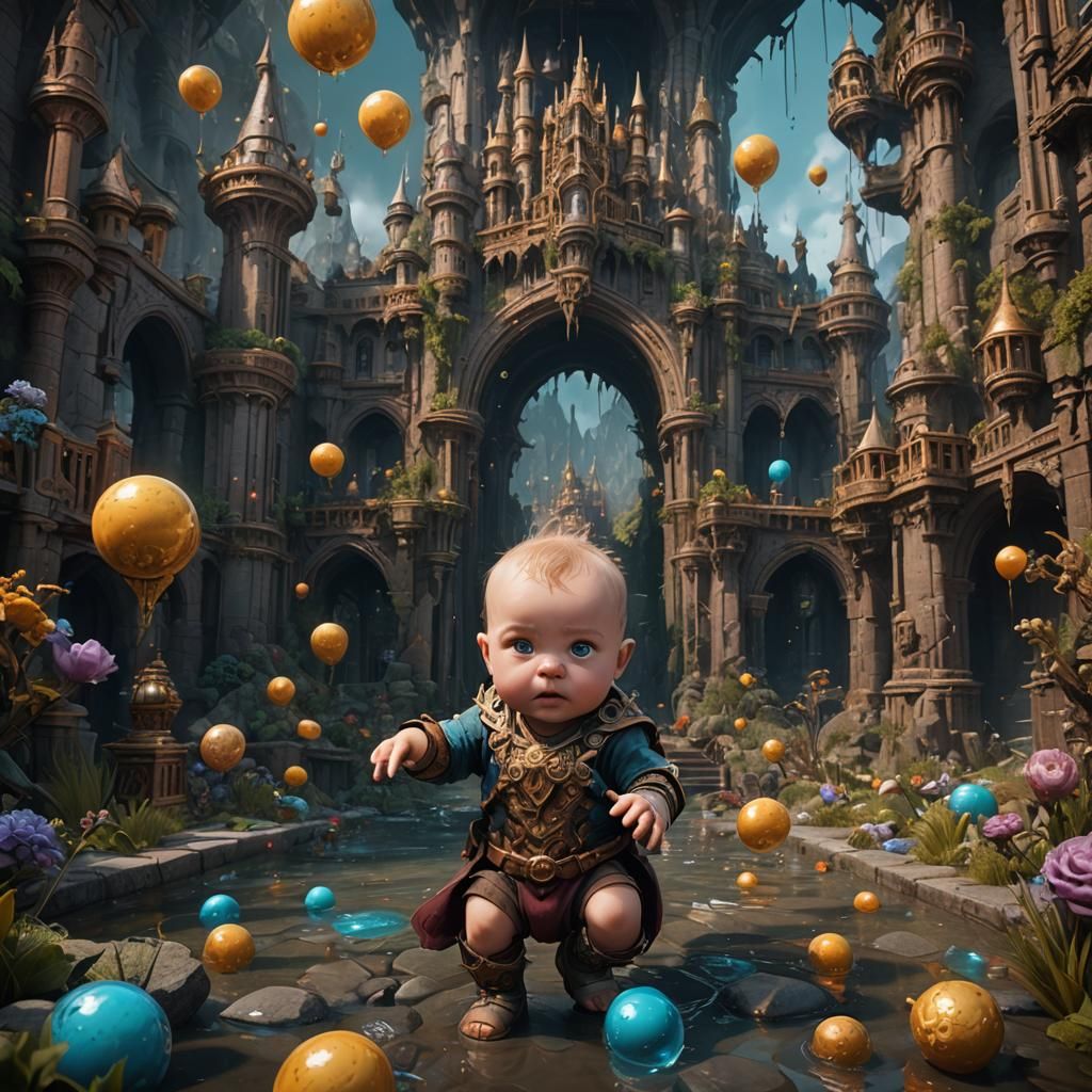 Fantastical Baby Matte Painting in Deep Color