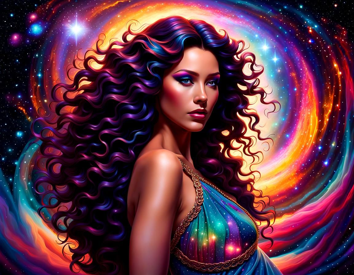 Radiant Pregnant Goddess in Ethereal Dreamscape