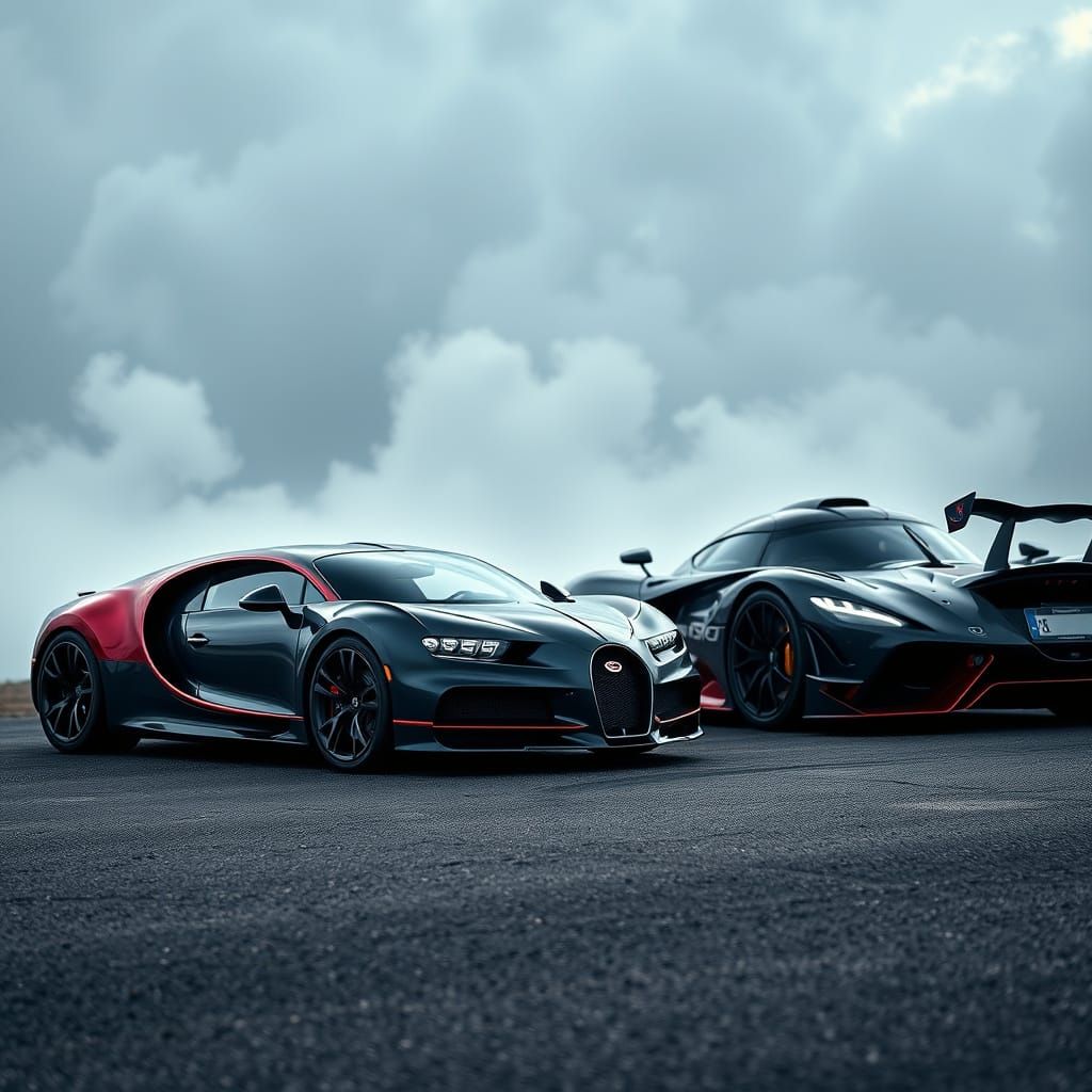 Bugatti Chiron vs Koenigsegg Jesko in Hyperrealistic HDR