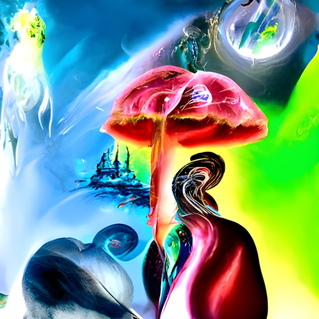 Holographic Fractal Dreamscape in Surreal Style