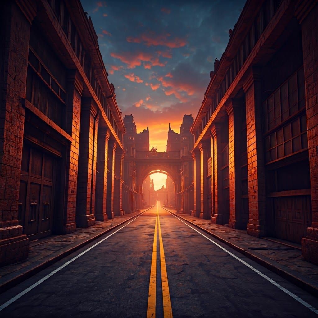 Road to Hell in 3D Game Cinematic Style