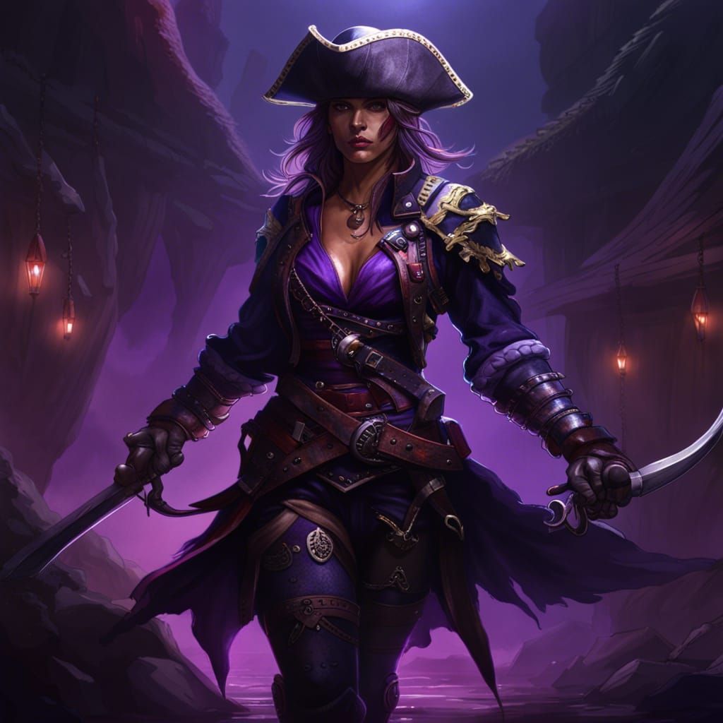 Hyperdetailed Pirate Assassin in Dark Fantasy Style