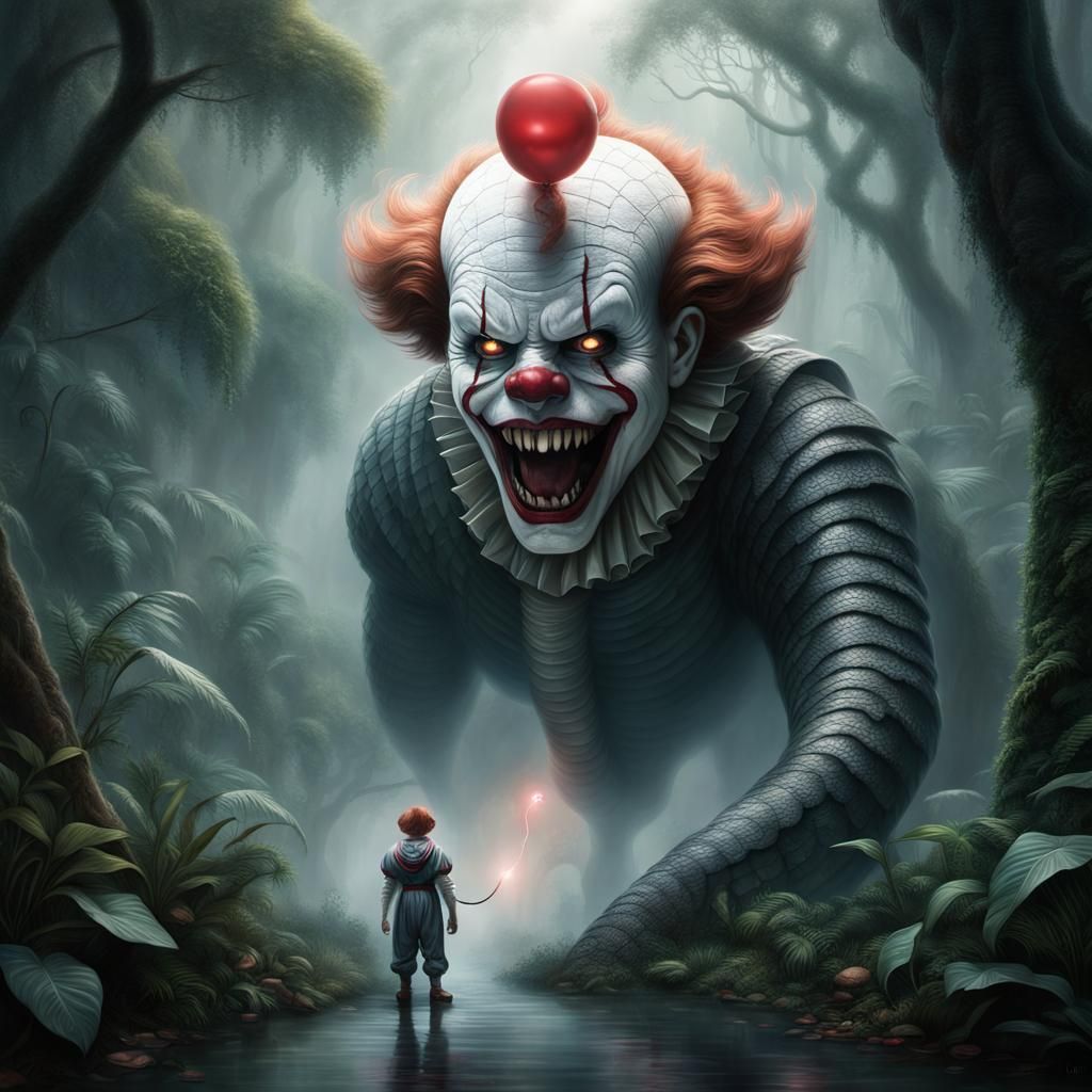 Cobra Pennywise Hybrid in Eerie Jungle, Digital Matte Painti...
