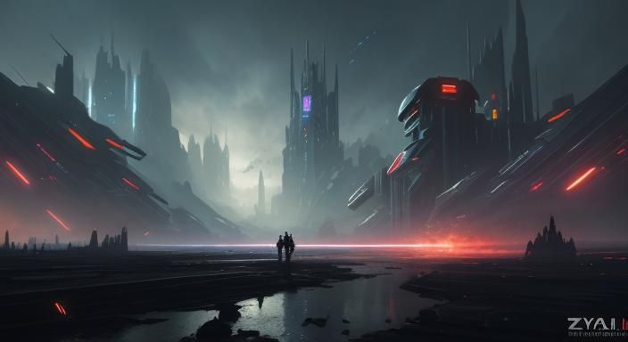 Futuristic Alien City Celebration Inspired by Syd Mead