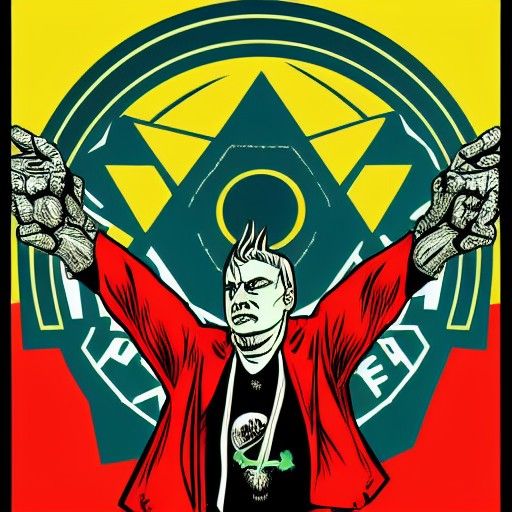 Esotheric ecofascist assaulting industrial society waving a ...