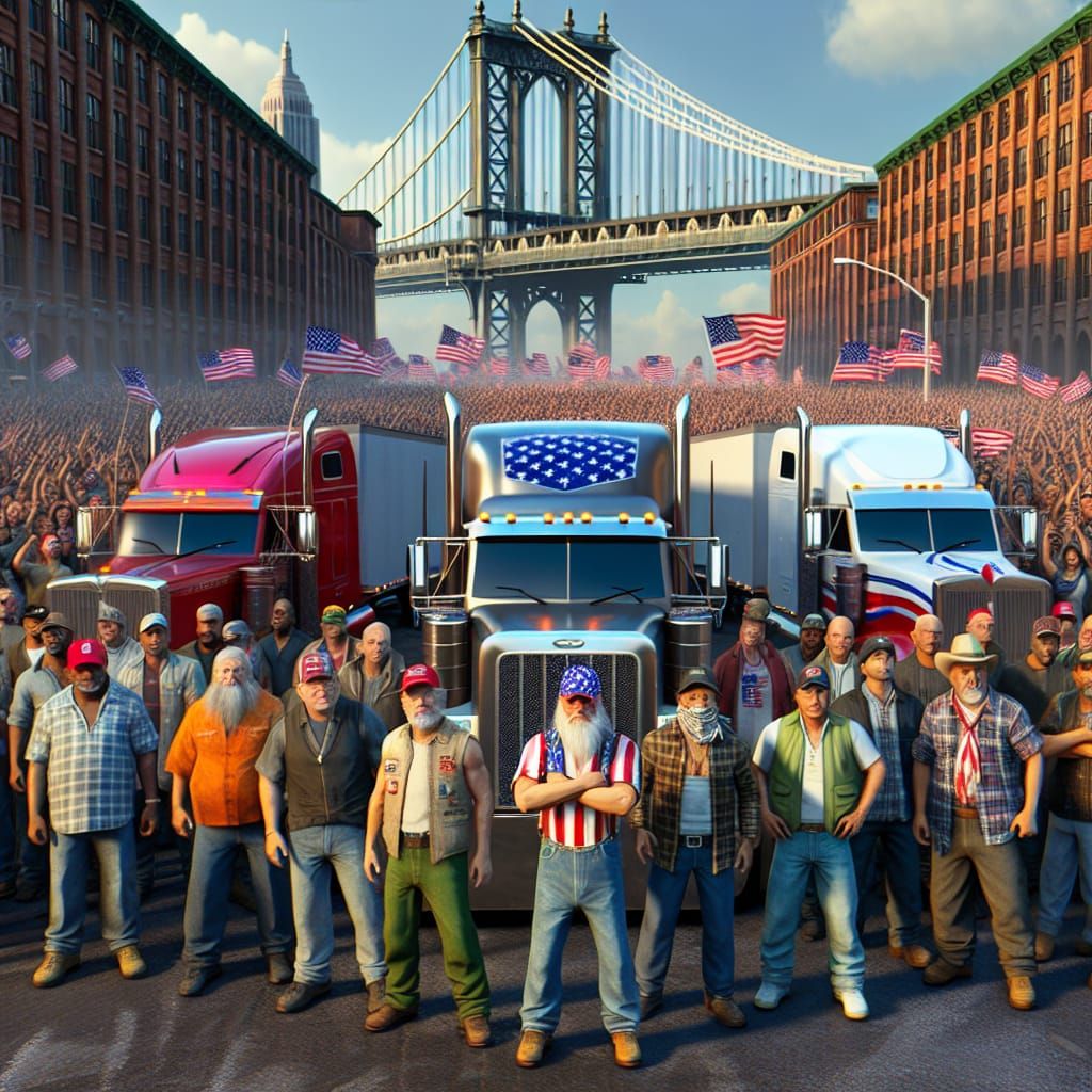 American Truckers Boycott New York in Hyperrealistic 3D