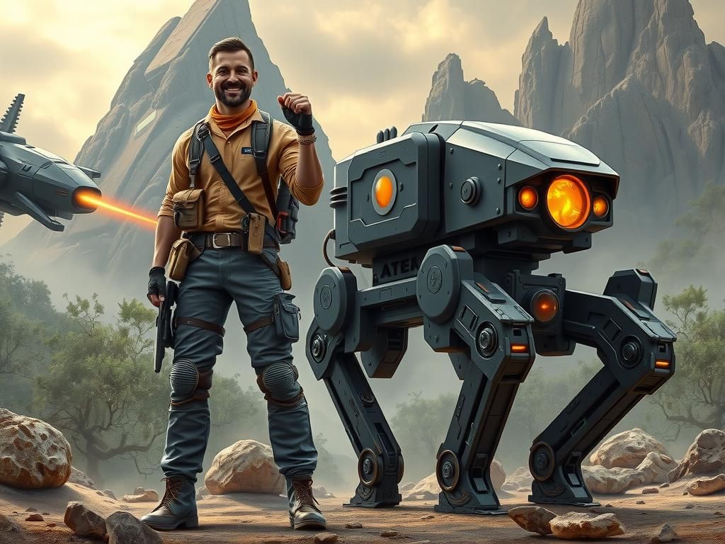 A Laconic Scout and His Robot Companion