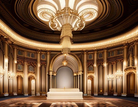 Modern Rococo Ballroom with LED Chandelier