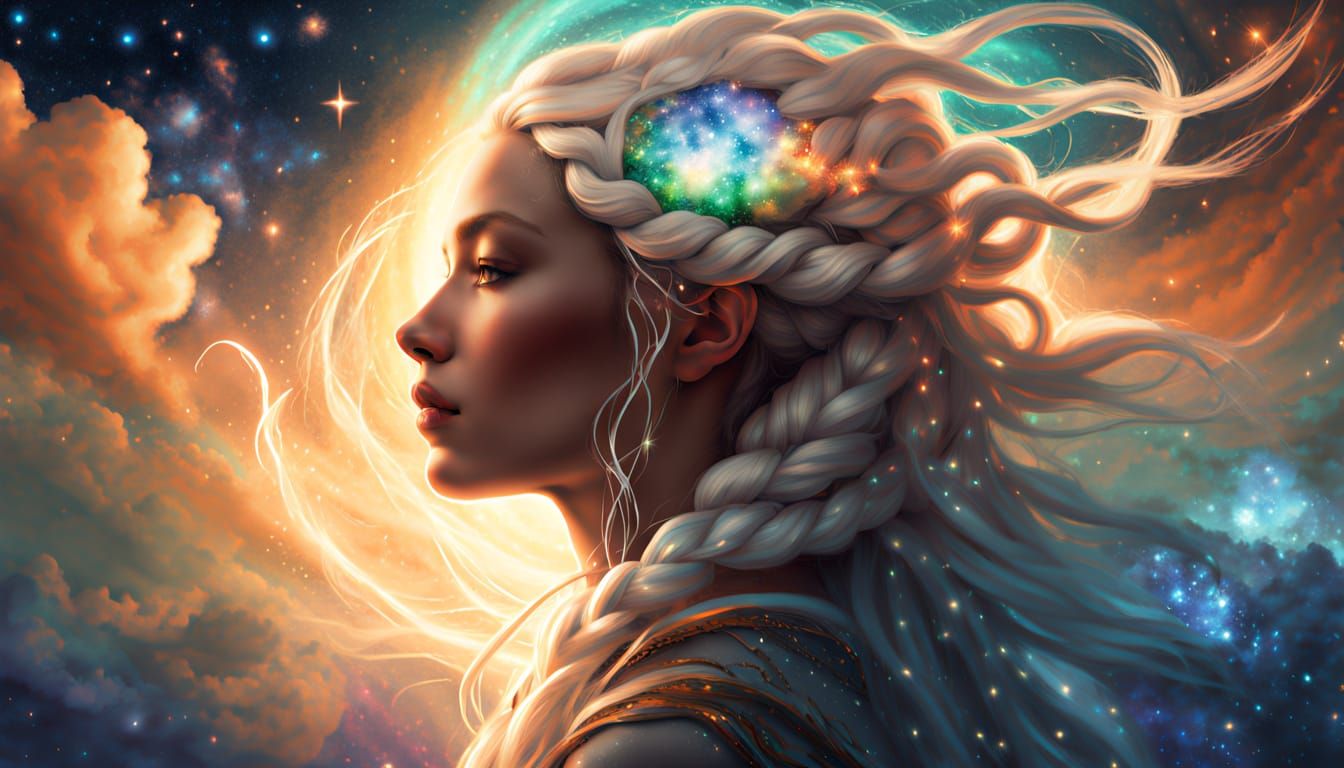 Celestial Mother Earth with Galaxy Braid