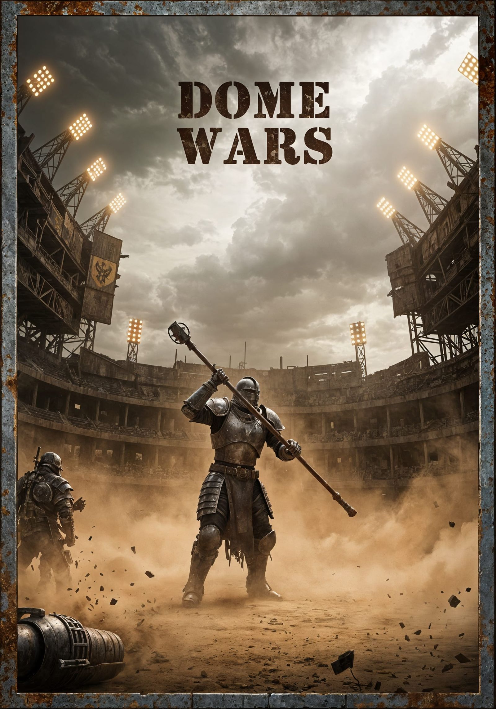 Post-Apocalyptic Warrior in Dusty Arena