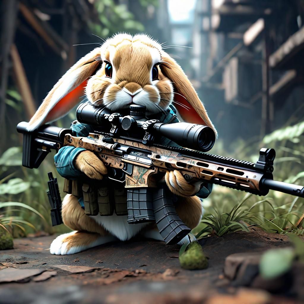 Chibi Bunny Assassin with Sniper Rifle