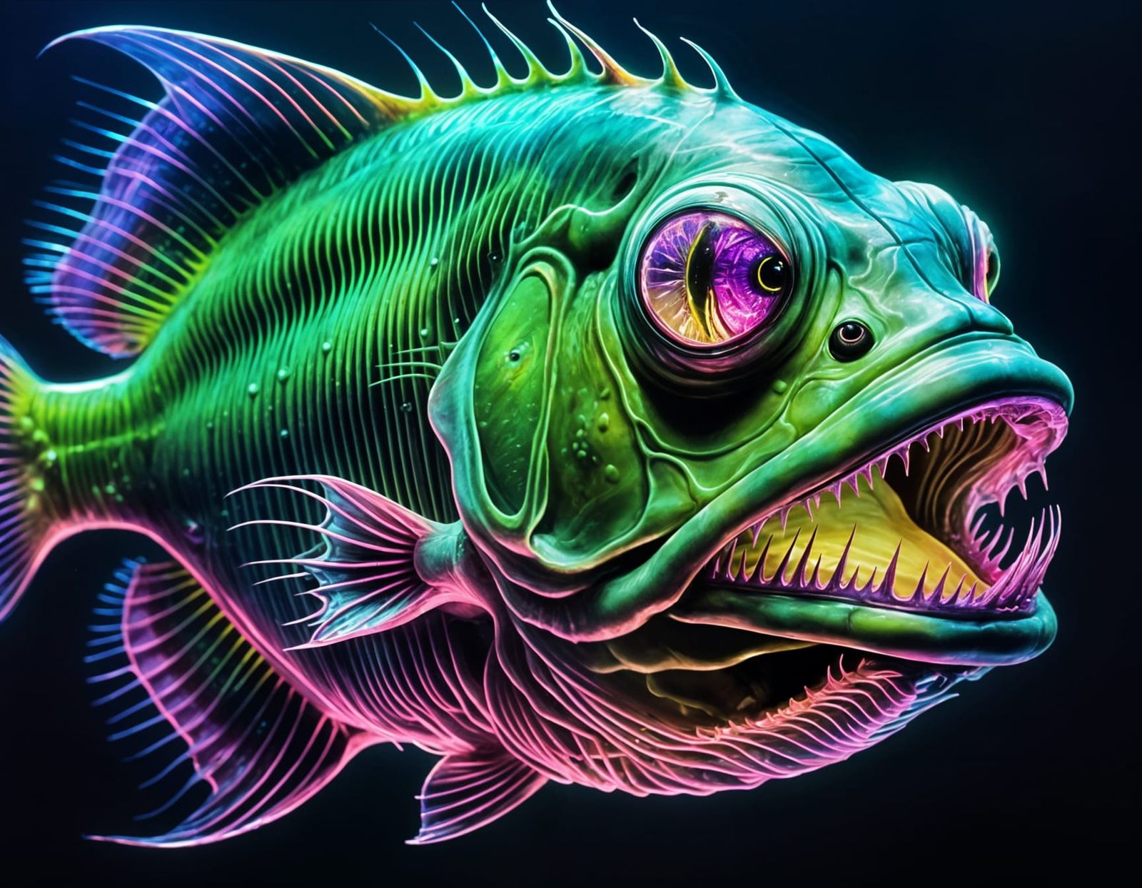 Deep Dark Sea Angler Fish