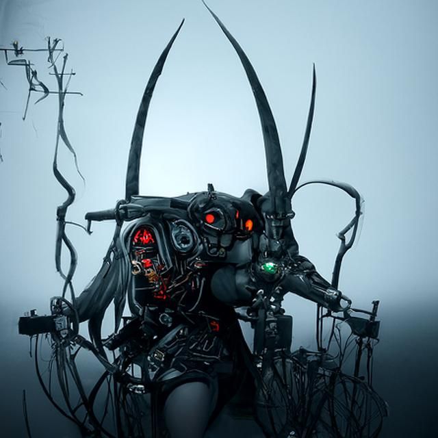 Cybernetic Inquisitor in Solar-Punk Style