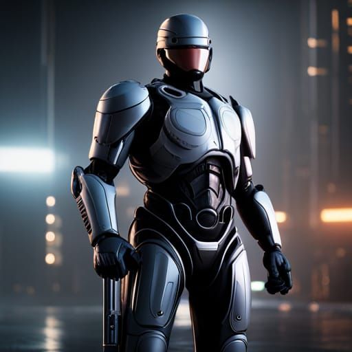 Detailed Matte Painting of Robocop in 8k
