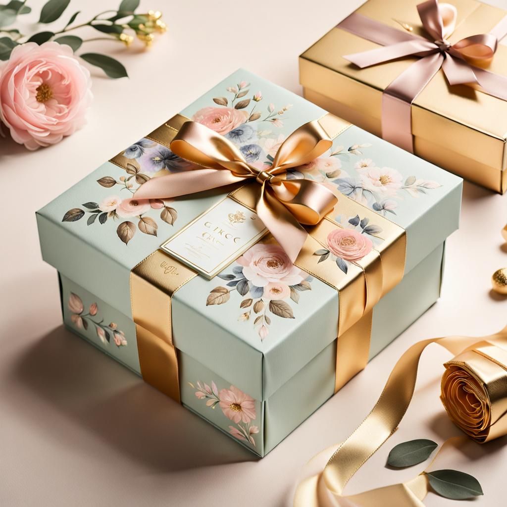 Luxurious Gift Box with Pastel Florals