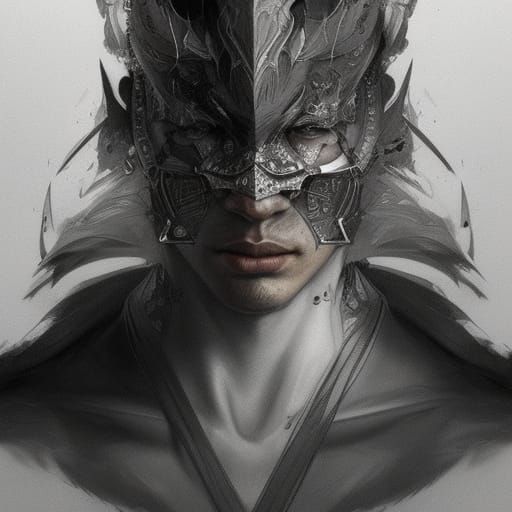 Nightstalker Portrait in Hyperdetailed Charcoal Style