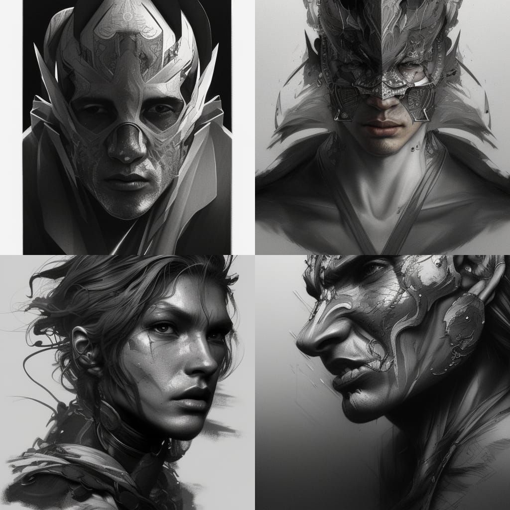 Nightstalker Portrait in Charcoal Drawing Style