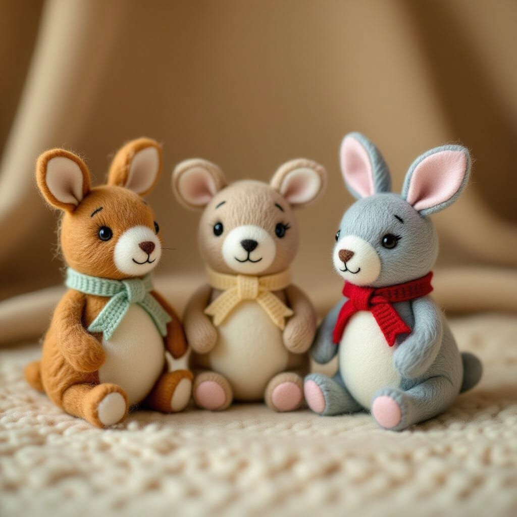 Charming Felt Animals Evoke Wonder and Enchantment
