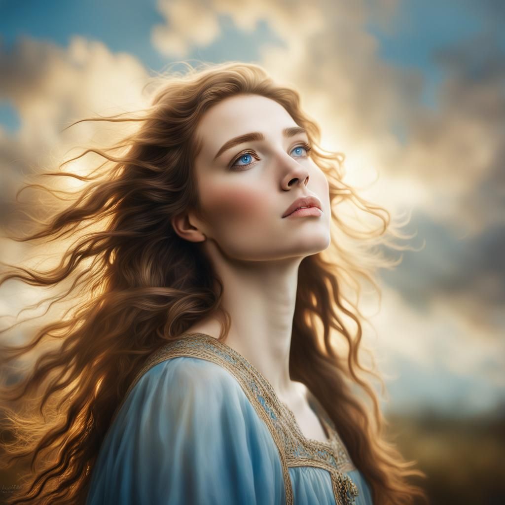 Dreamy Portrait of Danish Girl in Pre-Raphaelite Style