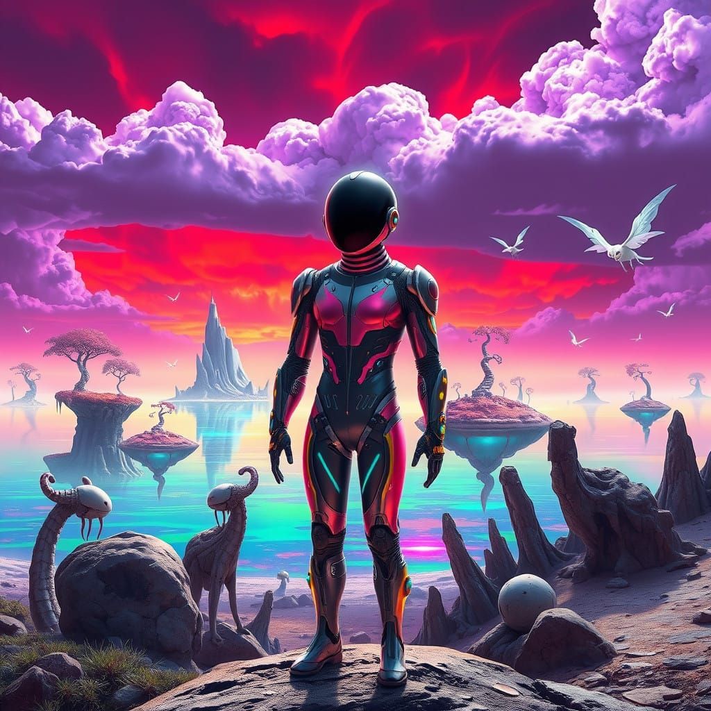 Cyberpunk Alien World in Crimson Skies