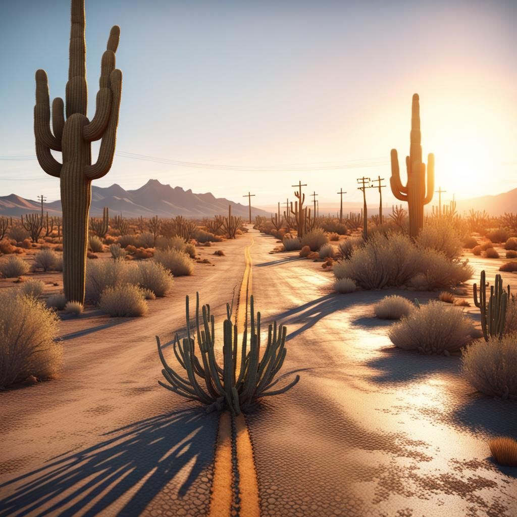 Mojave Desert Sunset: Abandoned Town in Unreal Engine
