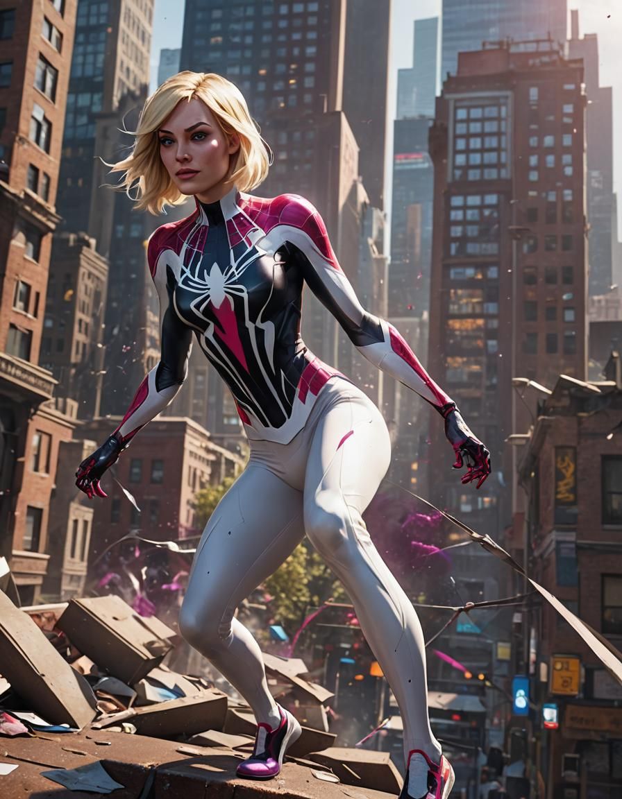 Spider Gwen Splash Screen: Detailed Fantasy Concept Art