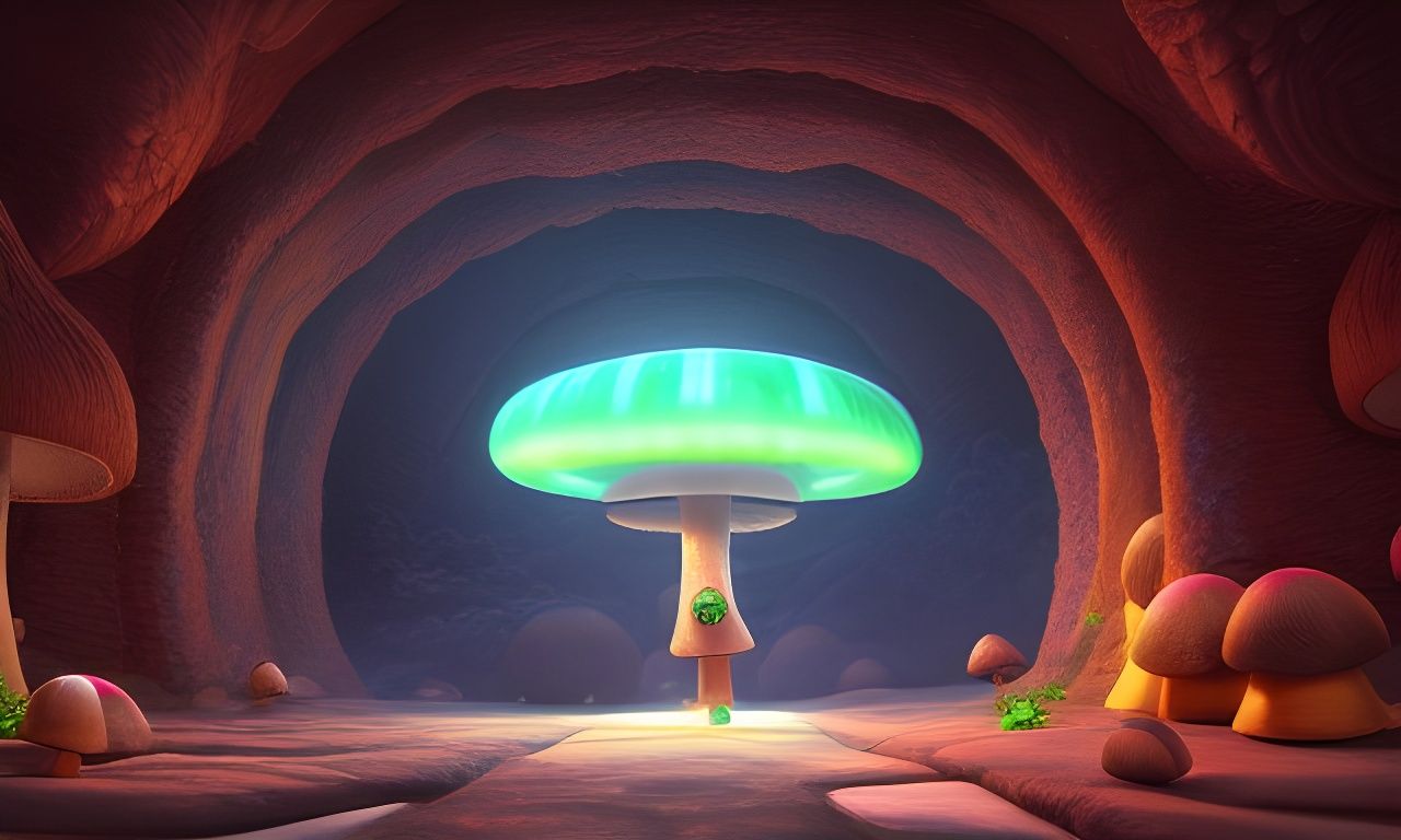 Fantasy Mushroom Portal in Astral Aurora