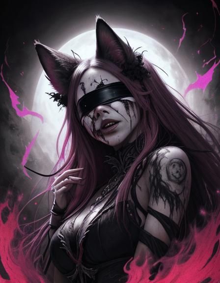 Anguished Fox-Girl Imprisoned in Cosmic Maelstrom