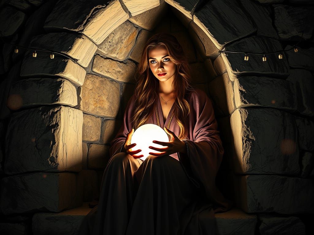 Ethereal Goddess in Moebius-Inspired Niche