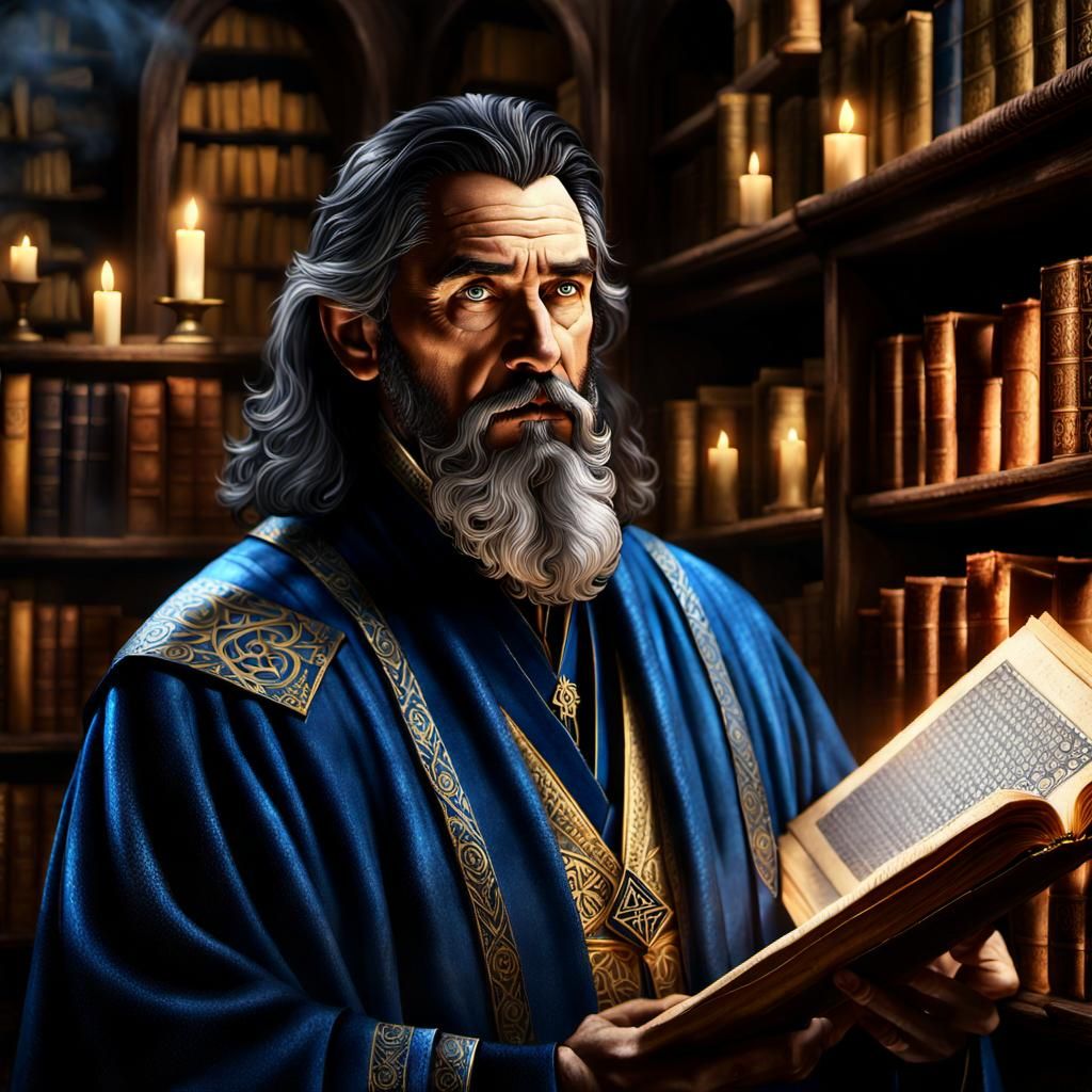 Mystical Wizard Portrait in Golden Light