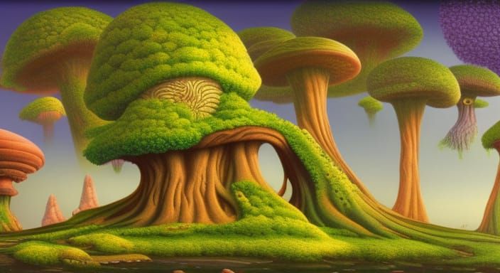 Surreal Floating Islands with Magical Runes