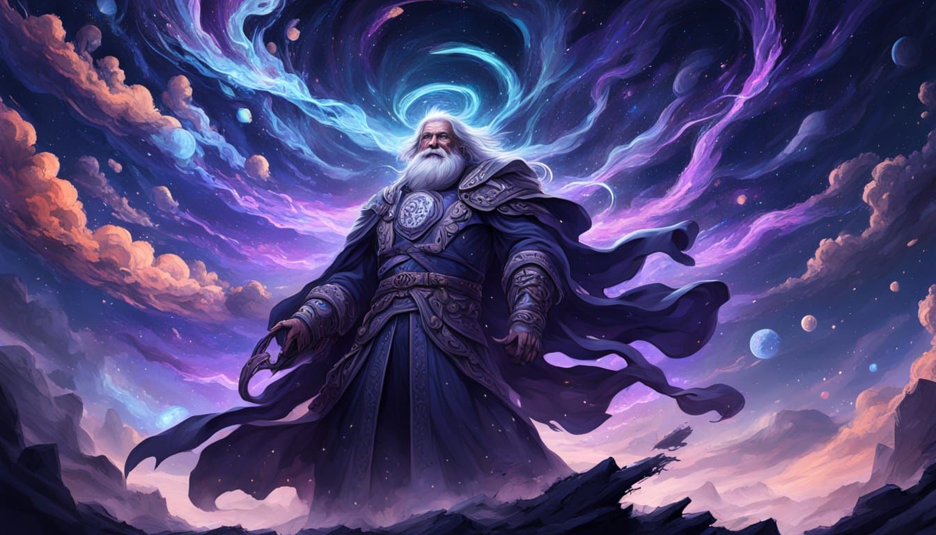 Old Sage in Cosmic Nebula