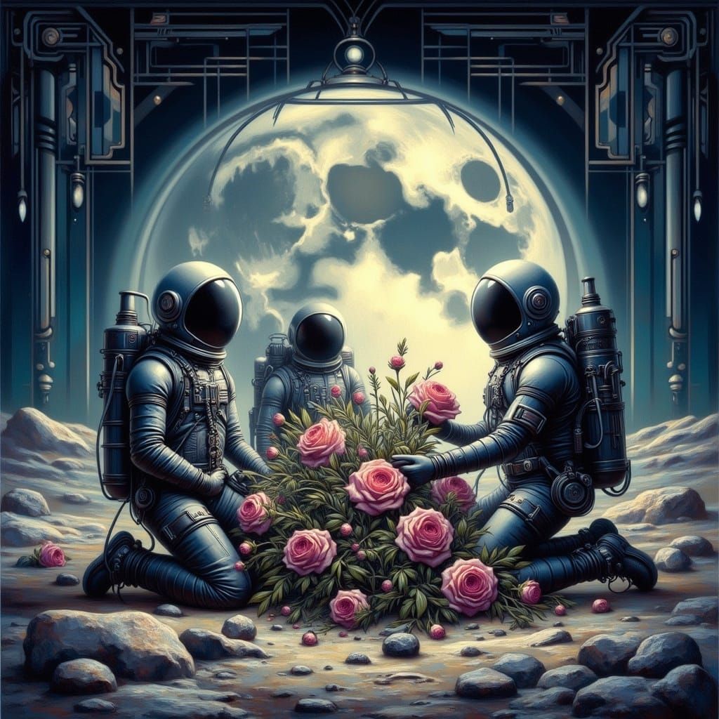 Lunar Gardeners Tend Geodesic Flowers in Space
