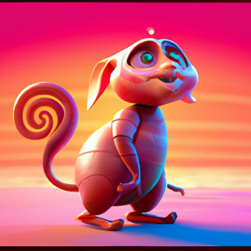 Animal Character in Pixar-Inspired 3D Digital Art