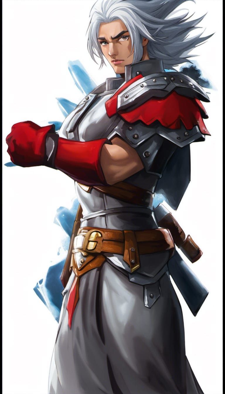 Silver Hair Muscle male at the age: Unknown, as ultra powerf...