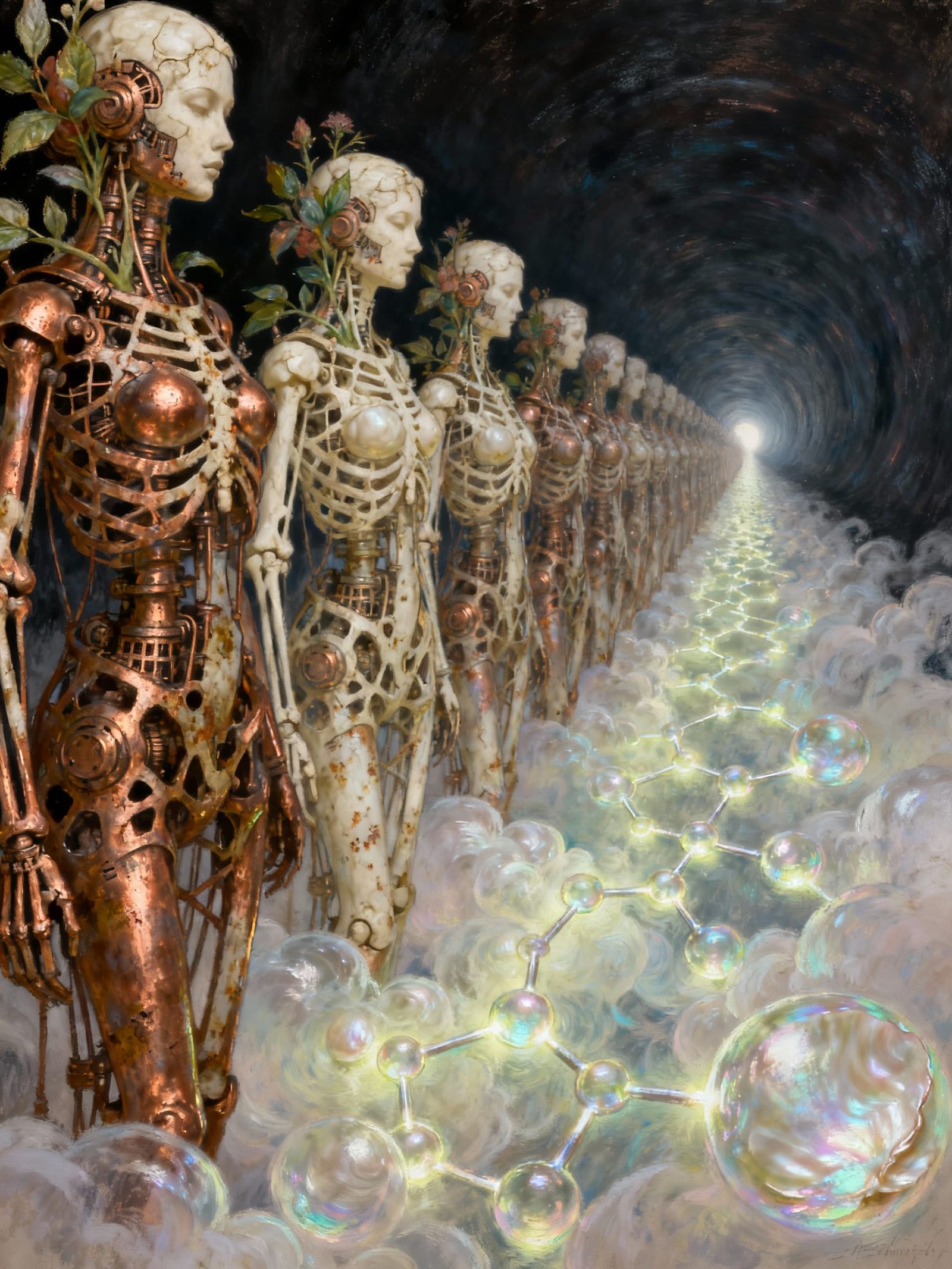 Biomechanical Botanical Hybrids in Oxidized Copper