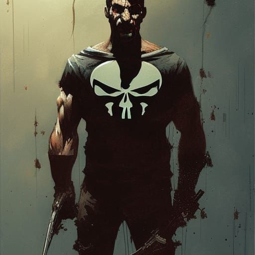 Sinister Punisher Illustration in Fantasy Art Style