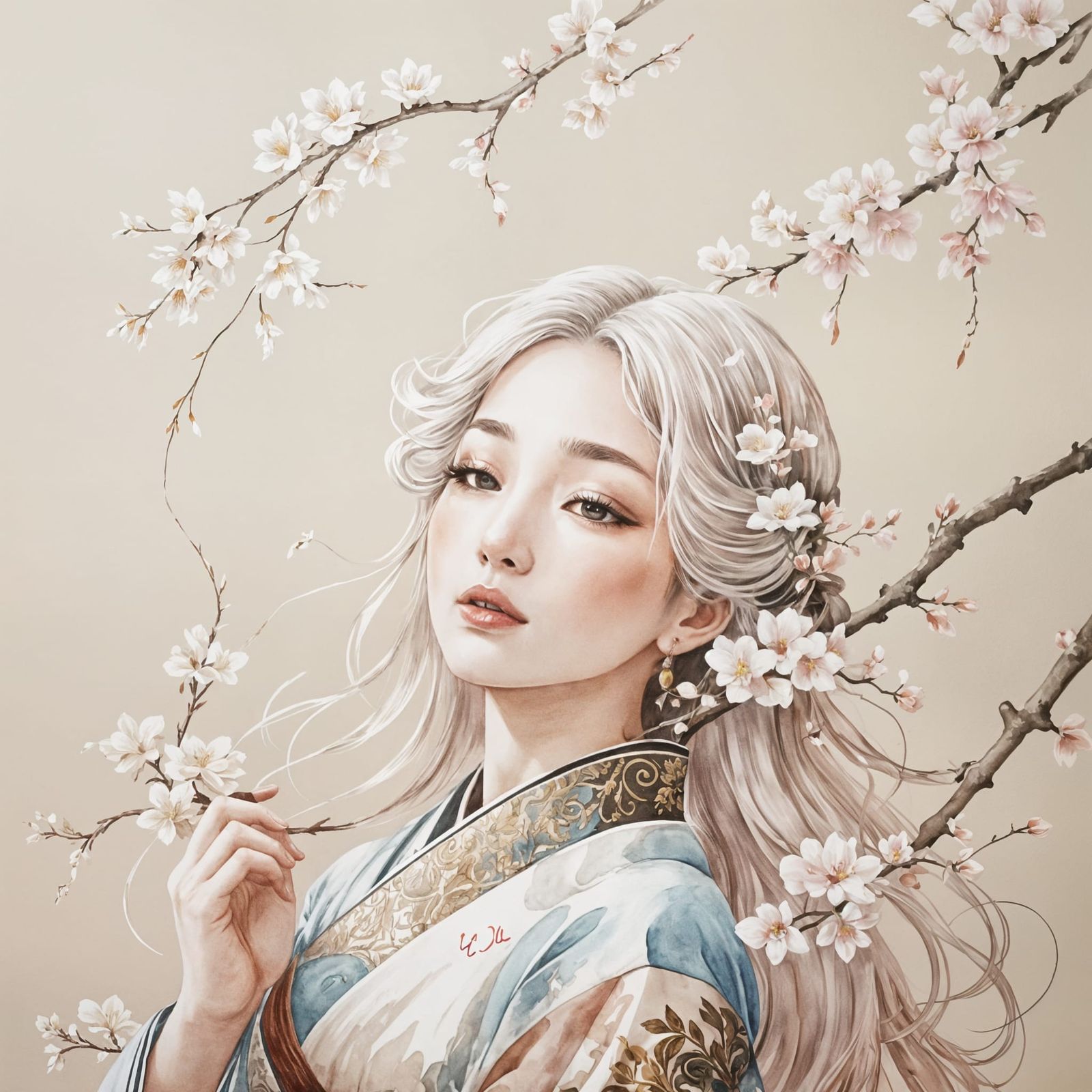 Watercolor Calligraphy Scroll: 'I Love You' Note