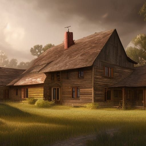 Kansas Farmhouse: Detailed Matte Painting