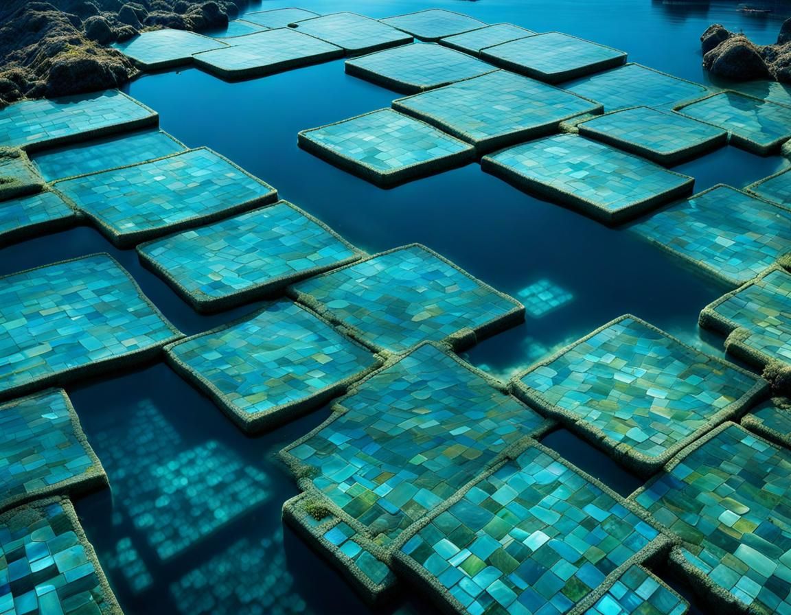 Roman Underwater Mosaic in Intricate Details