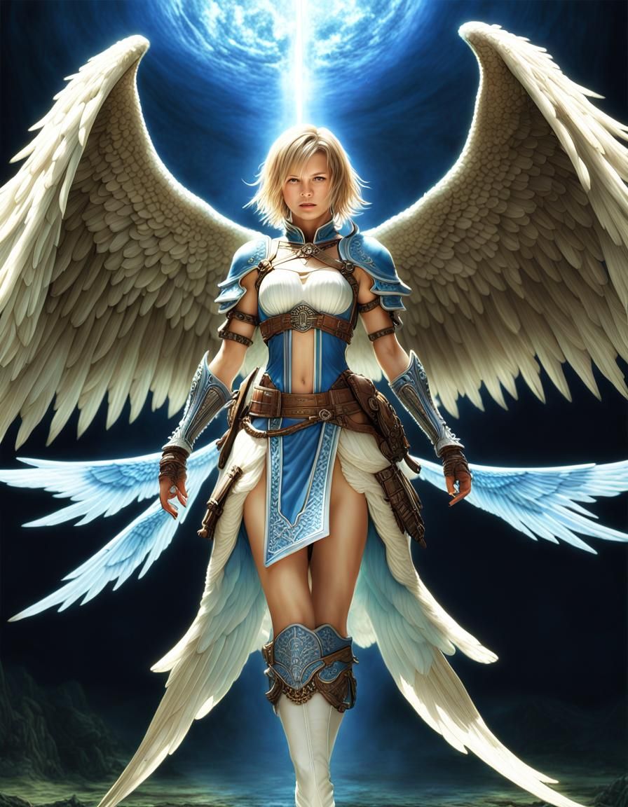 Fantasy Angel Flying a Kite: Digital Art