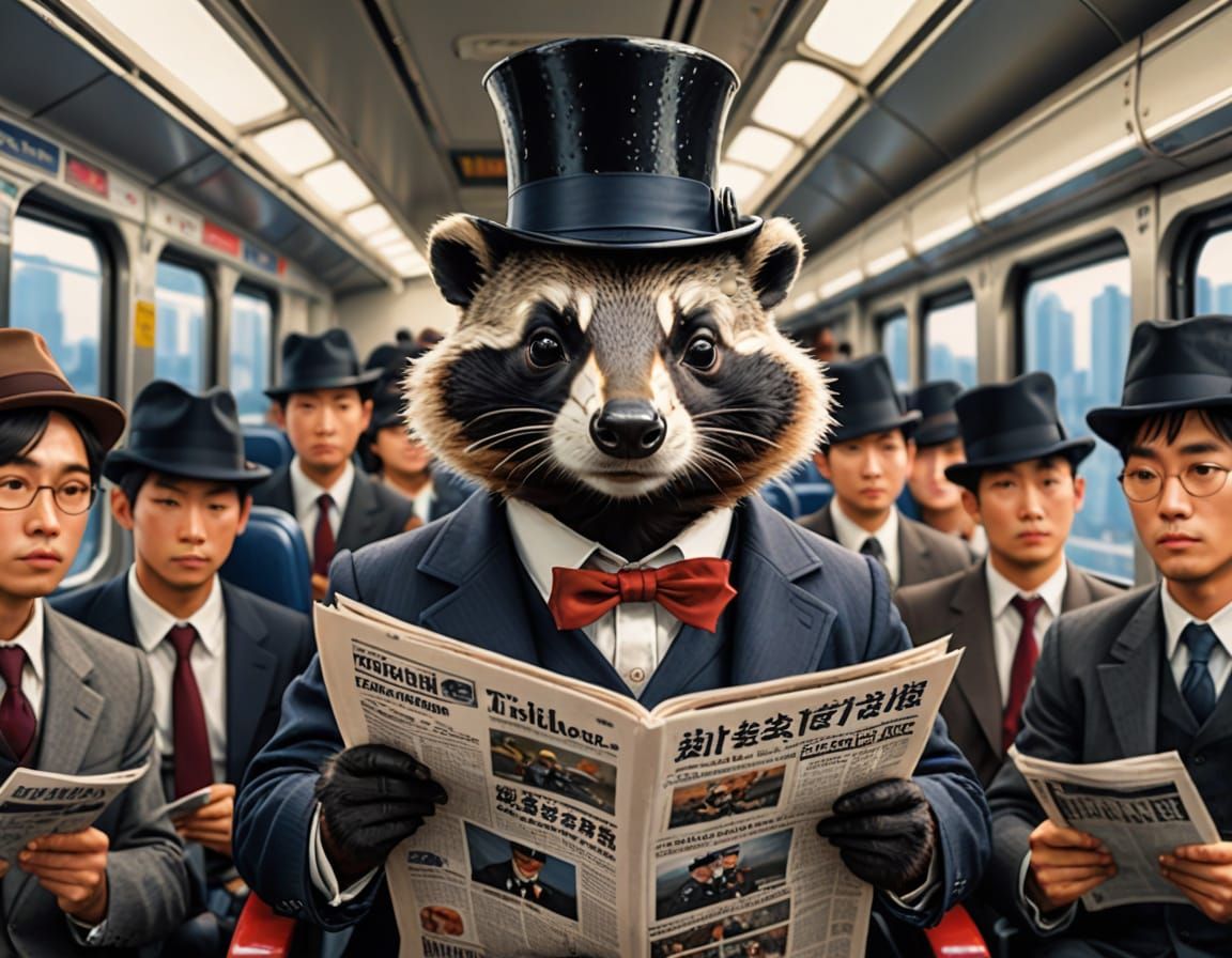Badger Commuter in Manga Style