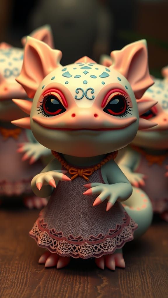 Chibi Axolotl in Unreal Engine 5 Aesthetic